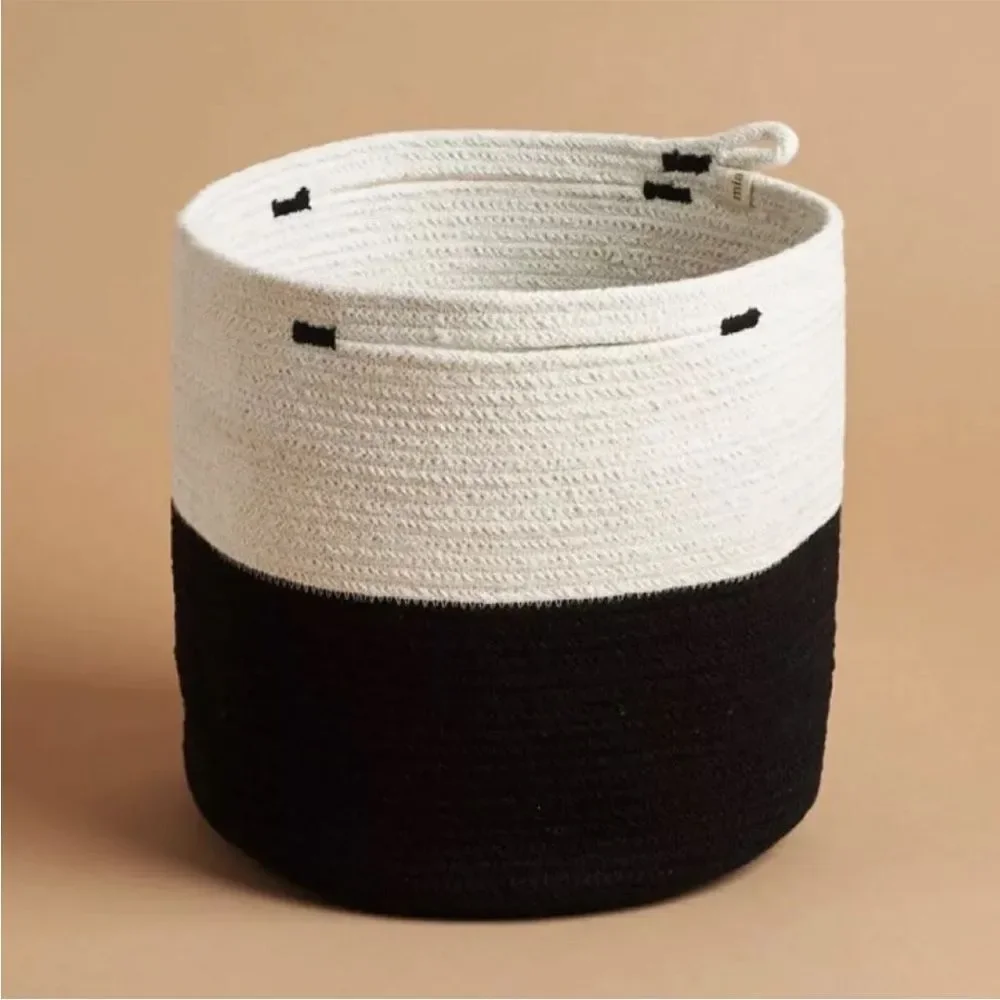 Mia Melange Foldable Cotton Basket Storage NWT
